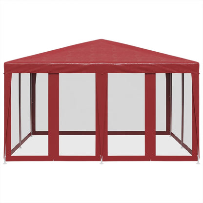 Partyzelt mit 8 Mesh-Seitenteilen Weiß 4x4 m HDPE