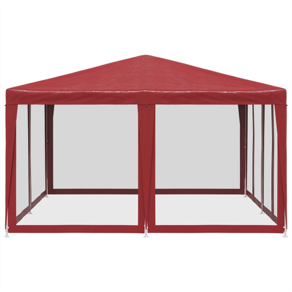 Partyzelt mit 8 Mesh-Seitenteilen Weiß 4x4 m HDPE