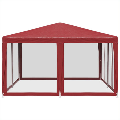 Partyzelt mit 8 Mesh-Seitenteilen Weiß 4x4 m HDPE
