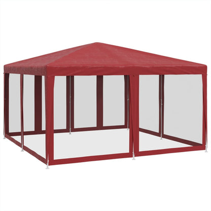Partyzelt mit 8 Mesh-Seitenteilen Weiß 4x4 m HDPE
