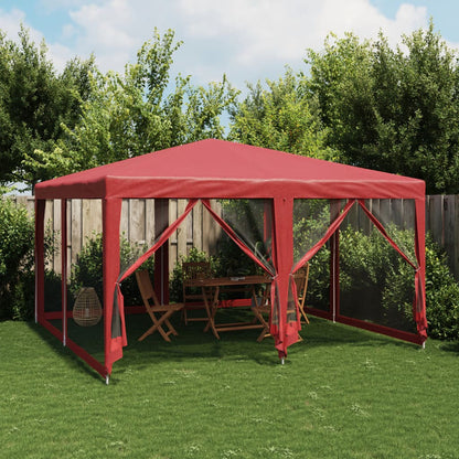 Partyzelt mit 8 Mesh-Seitenteilen Weiß 4x4 m HDPE