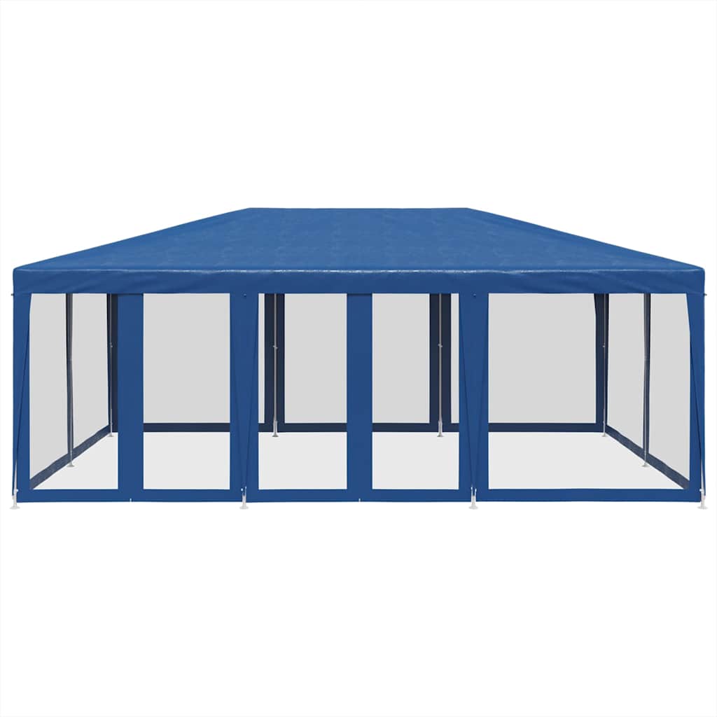 Partyzelt mit 10 Mesh-Seitenteilen Weiß 6x4 m HDPE