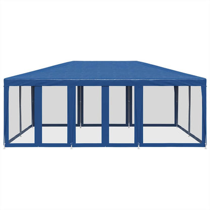Partyzelt mit 10 Mesh-Seitenteilen Weiß 6x4 m HDPE