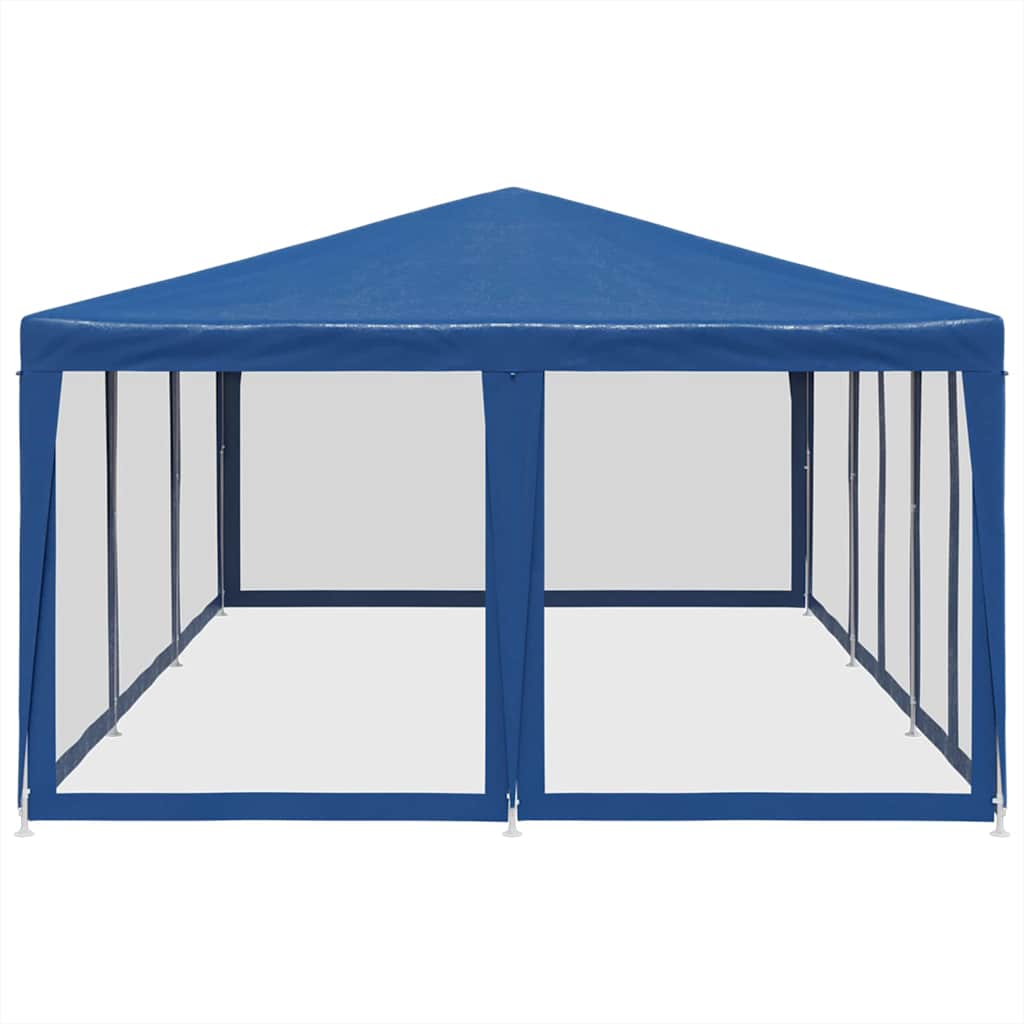 Partyzelt mit 10 Mesh-Seitenteilen Weiß 6x4 m HDPE