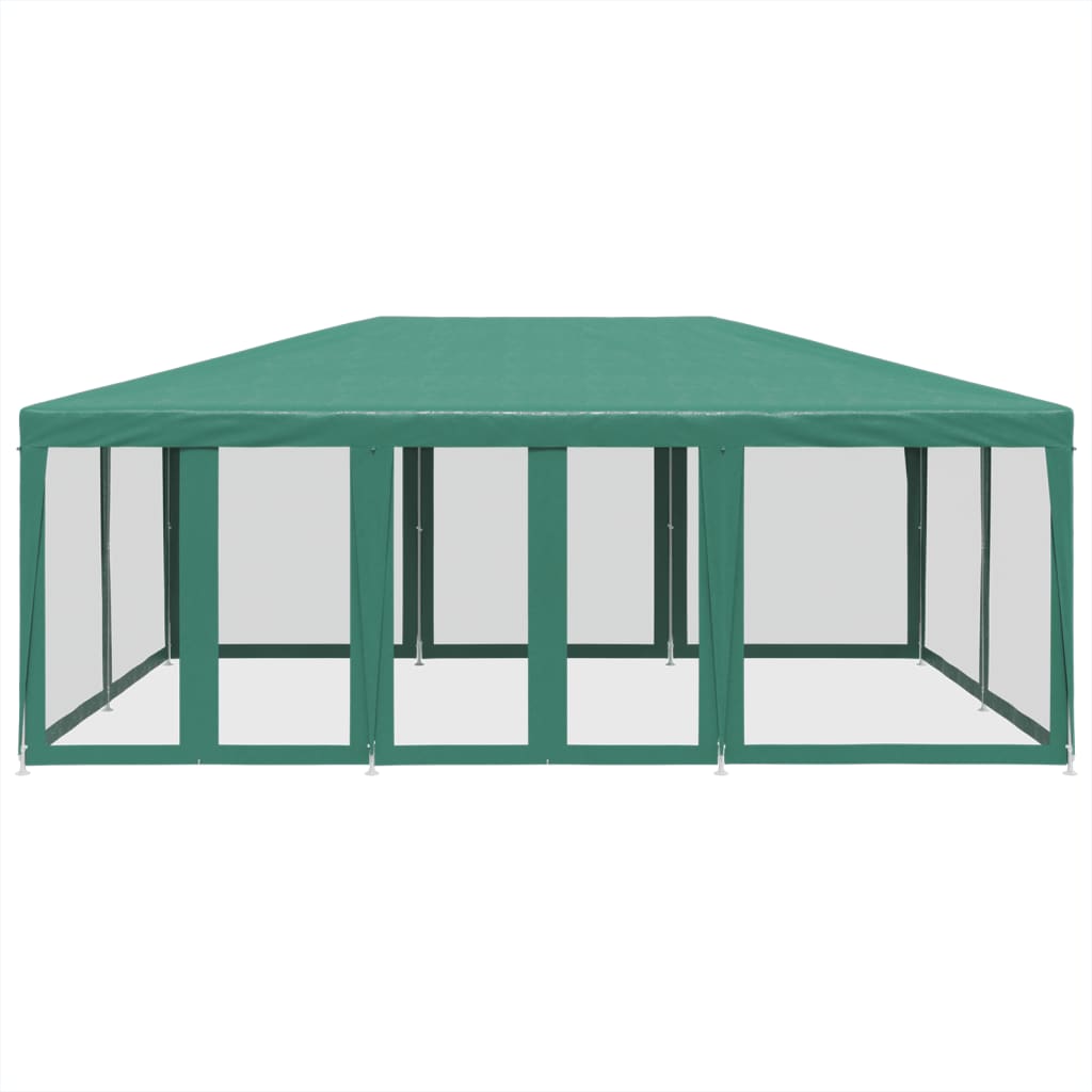 Partyzelt mit 10 Mesh-Seitenteilen Weiß 6x4 m HDPE