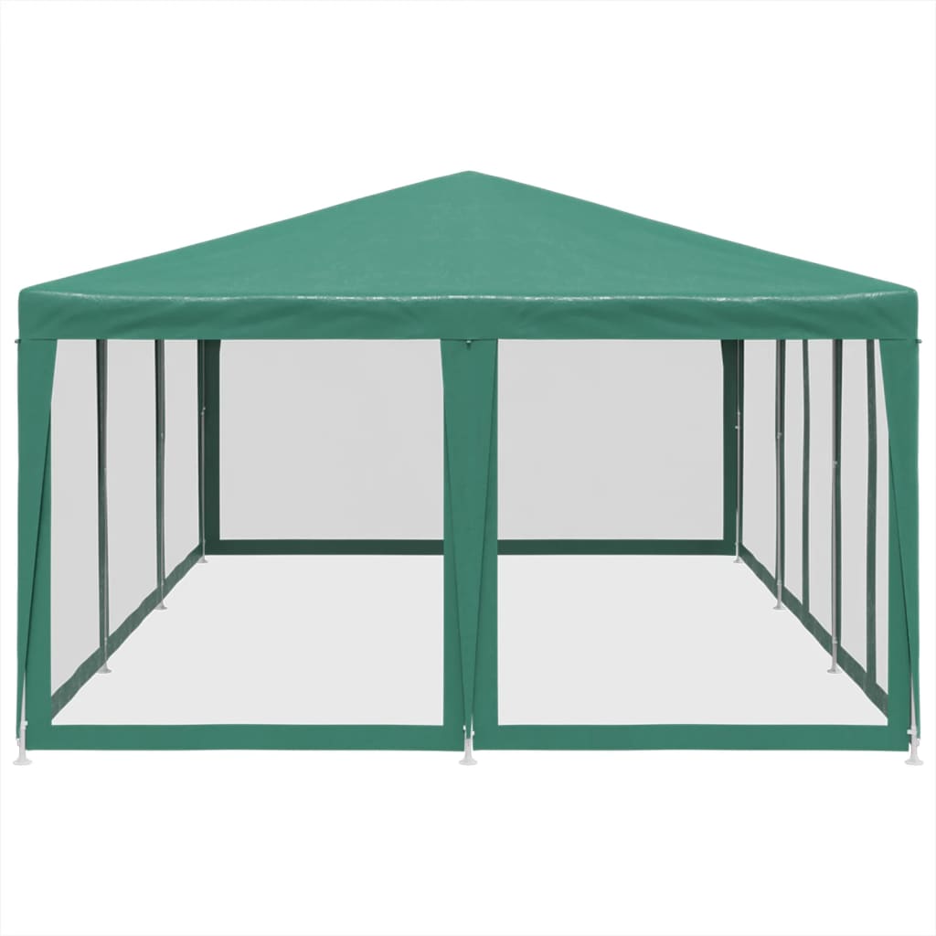 Partyzelt mit 10 Mesh-Seitenteilen Weiß 6x4 m HDPE