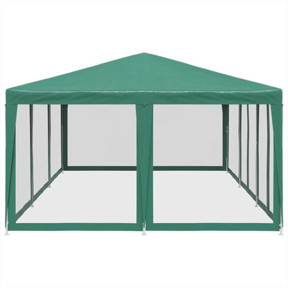 Partyzelt mit 10 Mesh-Seitenteilen Weiß 6x4 m HDPE