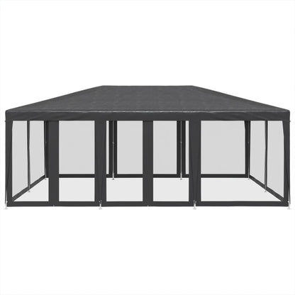 Partyzelt mit 10 Mesh-Seitenteilen Weiß 6x4 m HDPE