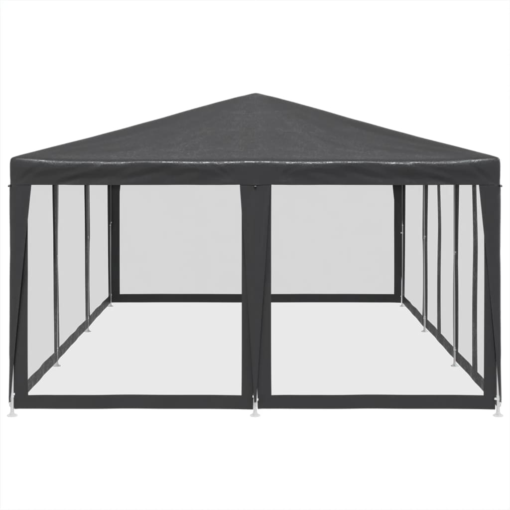 Partyzelt mit 10 Mesh-Seitenteilen Weiß 6x4 m HDPE