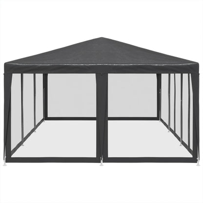 Partyzelt mit 10 Mesh-Seitenteilen Weiß 6x4 m HDPE