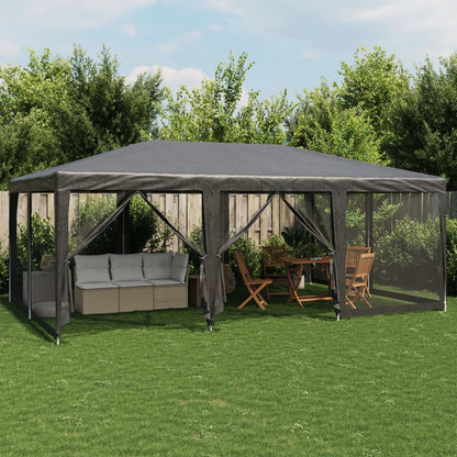 Partyzelt mit 10 Mesh-Seitenteilen Weiß 6x4 m HDPE
