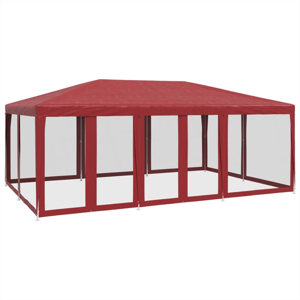 Partyzelt mit 10 Mesh-Seitenteilen Weiß 6x4 m HDPE