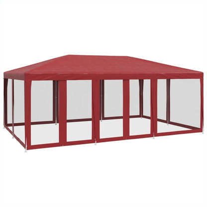 Partyzelt mit 10 Mesh-Seitenteilen Weiß 6x4 m HDPE