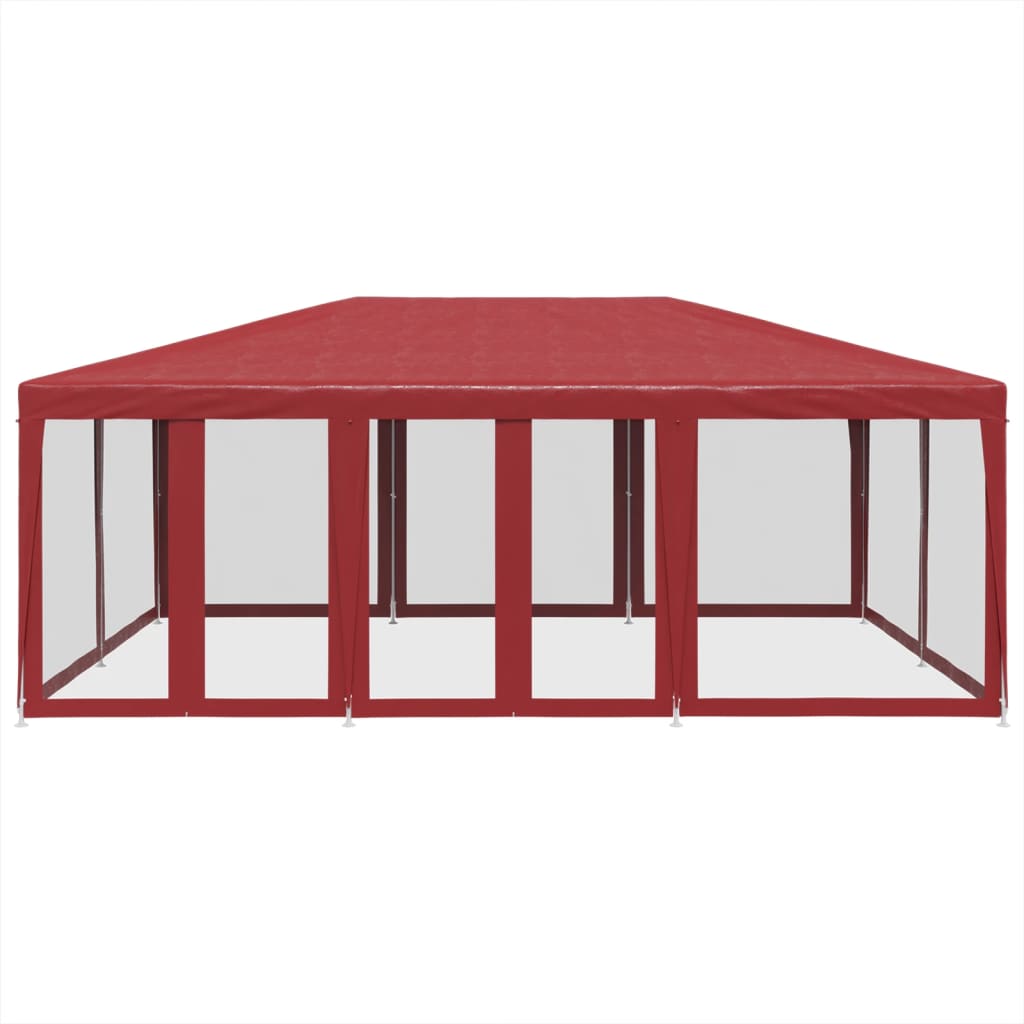 Partyzelt mit 10 Mesh-Seitenteilen Weiß 6x4 m HDPE