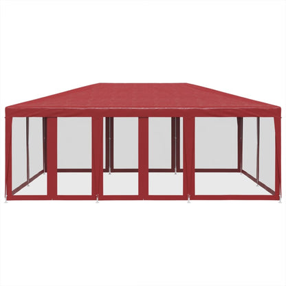 Partyzelt mit 10 Mesh-Seitenteilen Weiß 6x4 m HDPE