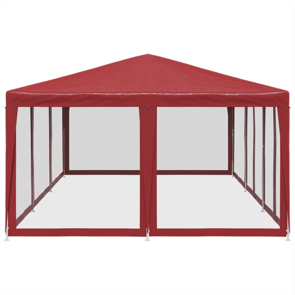 Partyzelt mit 10 Mesh-Seitenteilen Weiß 6x4 m HDPE