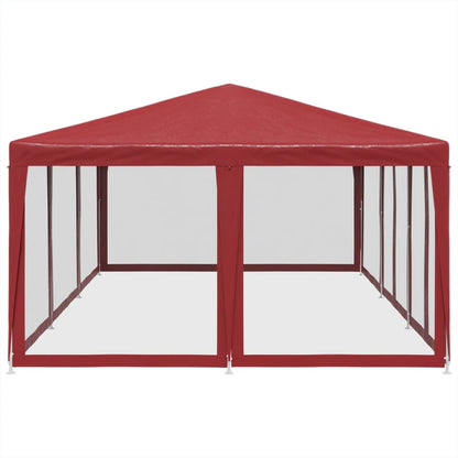 Partyzelt mit 10 Mesh-Seitenteilen Weiß 6x4 m HDPE