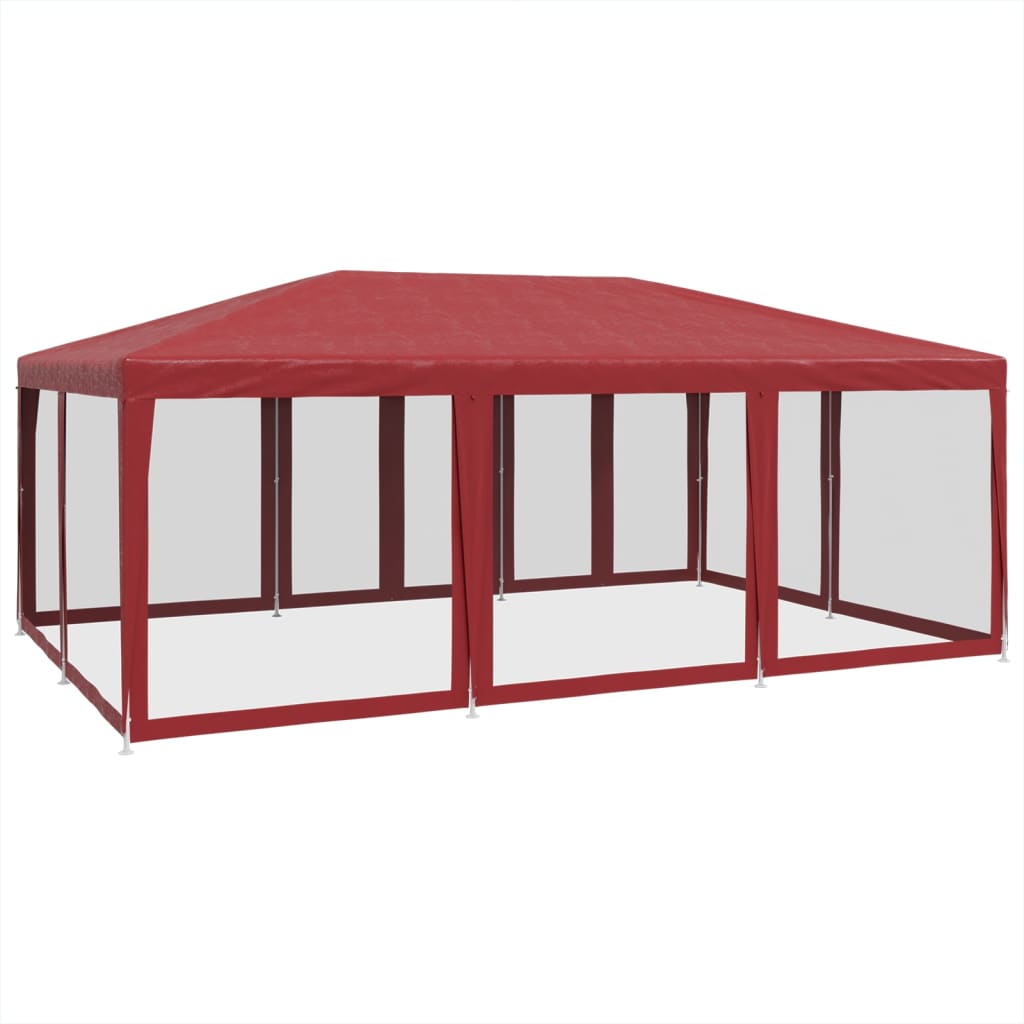 Partyzelt mit 10 Mesh-Seitenteilen Weiß 6x4 m HDPE