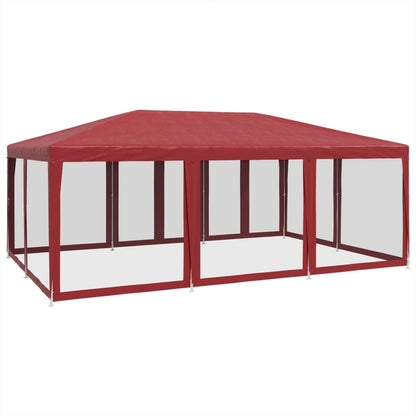 Partyzelt mit 10 Mesh-Seitenteilen Weiß 6x4 m HDPE