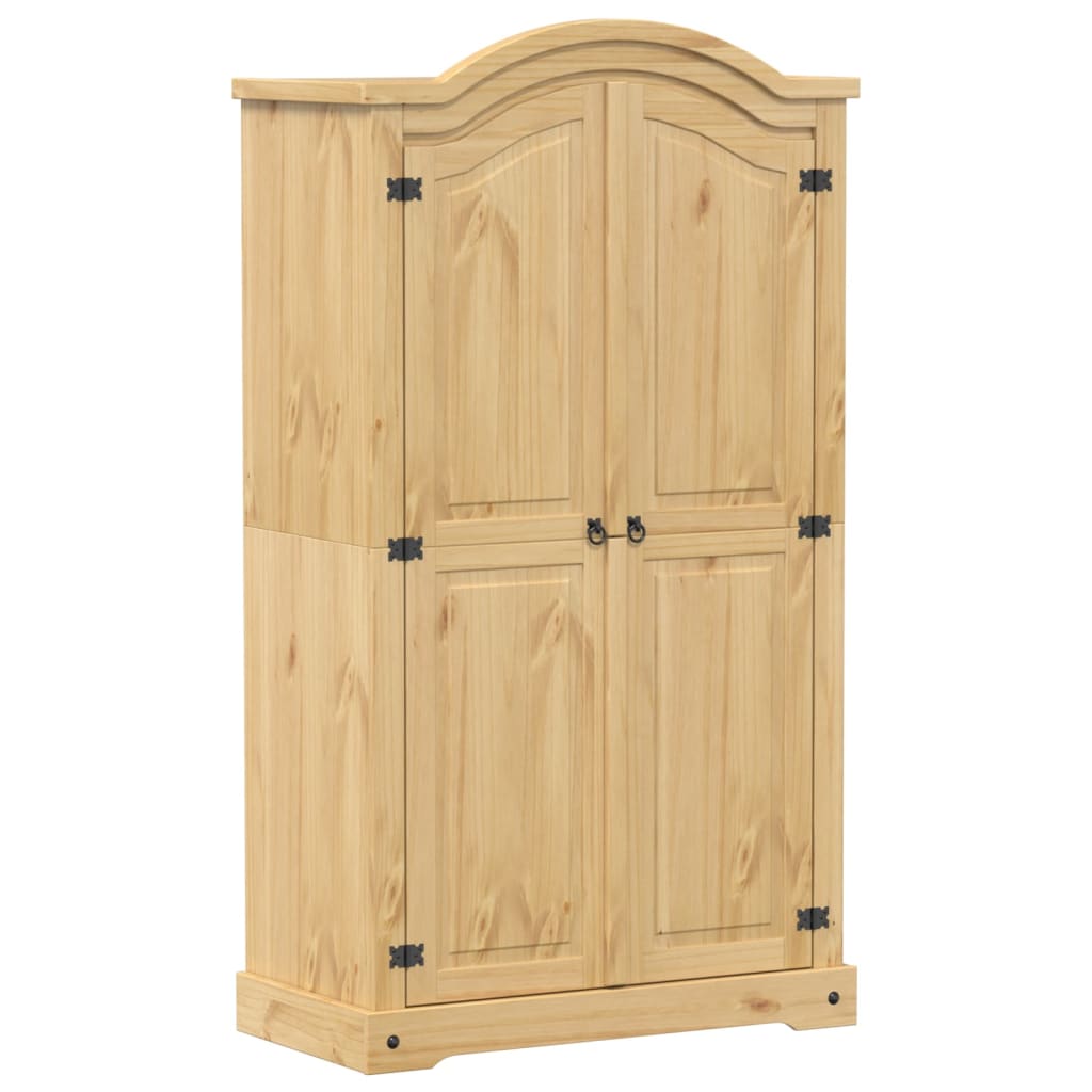 Kleiderschrank Corona Weiß 102x52x186 cm Massivholz Kiefer