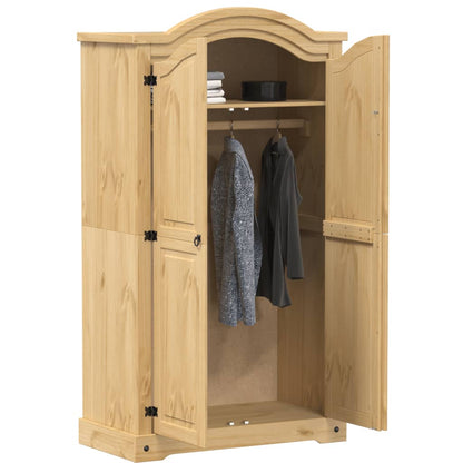 Kleiderschrank Corona Weiß 102x52x186 cm Massivholz Kiefer