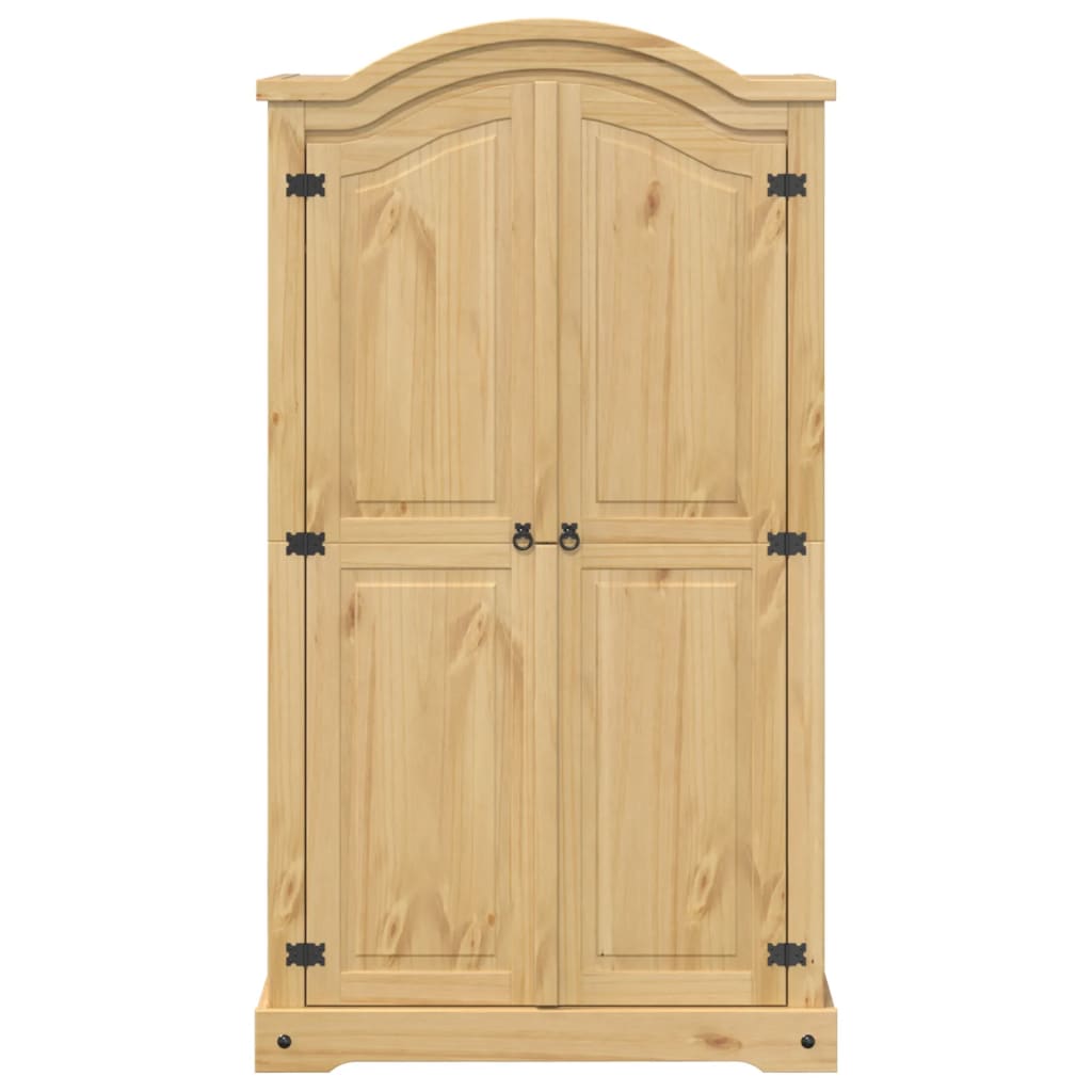Kleiderschrank Corona Weiß 102x52x186 cm Massivholz Kiefer