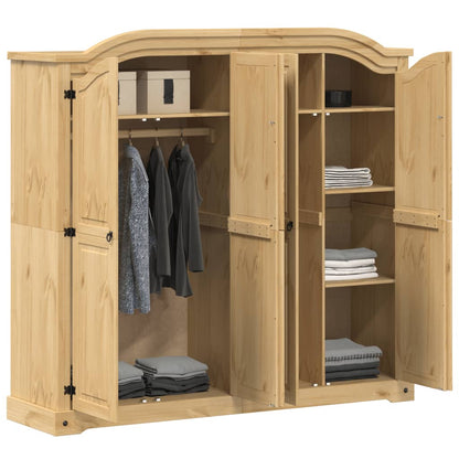 Kleiderschrank Corona Weiß 194x52x186 cm Massivholz Kiefer