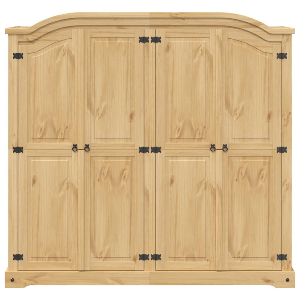 Kleiderschrank Corona Weiß 194x52x186 cm Massivholz Kiefer