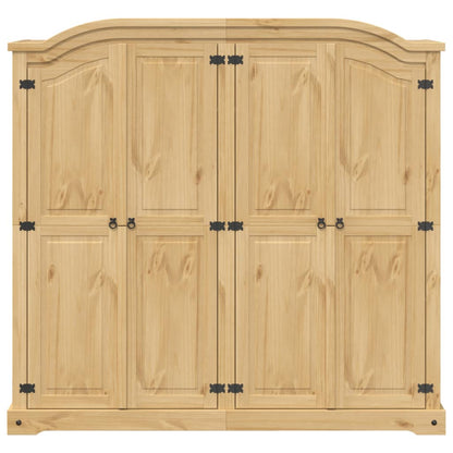 Kleiderschrank Corona Weiß 194x52x186 cm Massivholz Kiefer