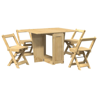 5-tlg. Butterfly-Esstisch-Set Corona Grau Kiefernholz