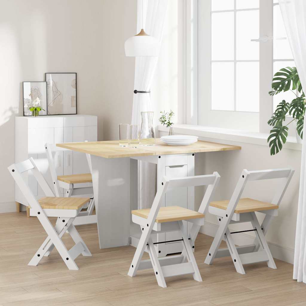 5-tlg. Butterfly-Esstisch-Set Corona Grau Kiefernholz