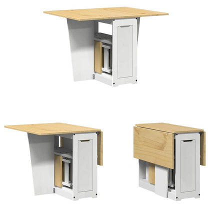 5-tlg. Butterfly-Esstisch-Set Corona Grau Kiefernholz
