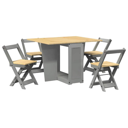5-Tlg. Butterfly-Esstisch-Set Corona Kiefernholz