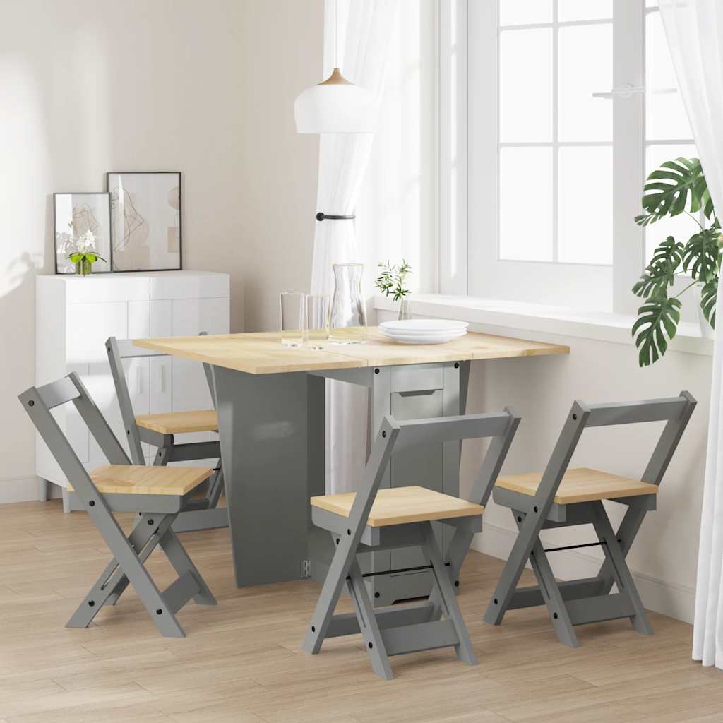 5-Tlg. Butterfly-Esstisch-Set Corona Kiefernholz