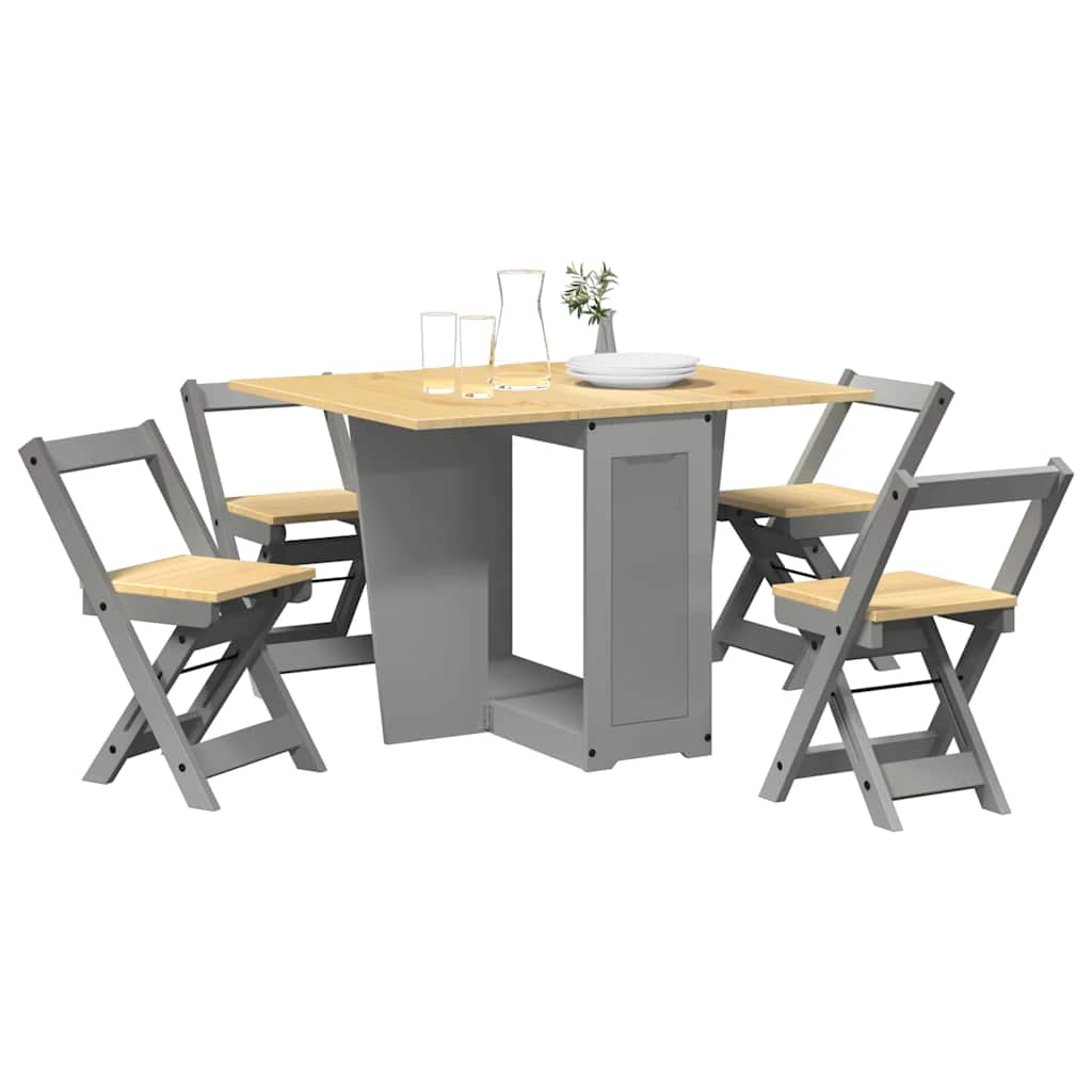 5-Tlg. Butterfly-Esstisch-Set Corona Kiefernholz
