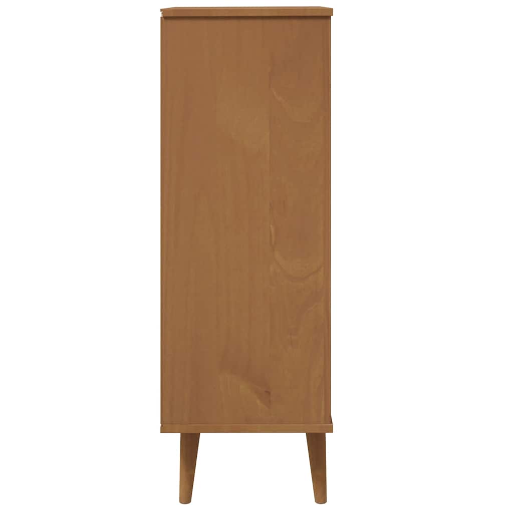 Schuhschrank MOLDE Weiß 59,5x35x103 cm Massivholz Kiefer