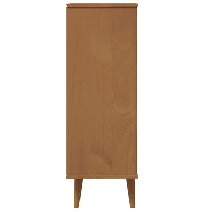 Schuhschrank MOLDE Weiß 59,5x35x103 cm Massivholz Kiefer