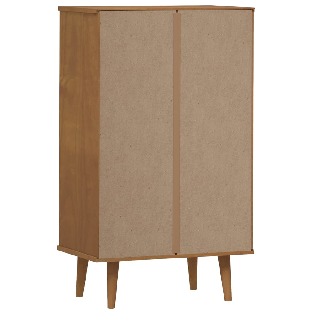 Schuhschrank MOLDE Weiß 59,5x35x103 cm Massivholz Kiefer