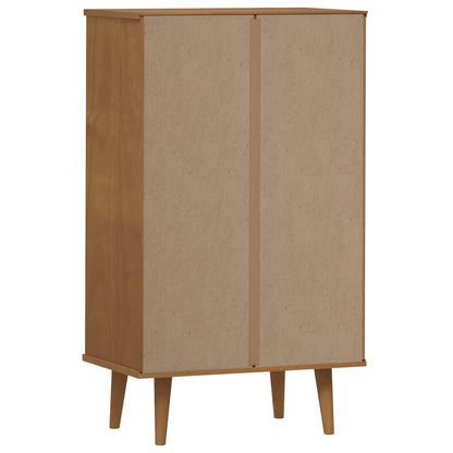 Schuhschrank MOLDE Weiß 59,5x35x103 cm Massivholz Kiefer