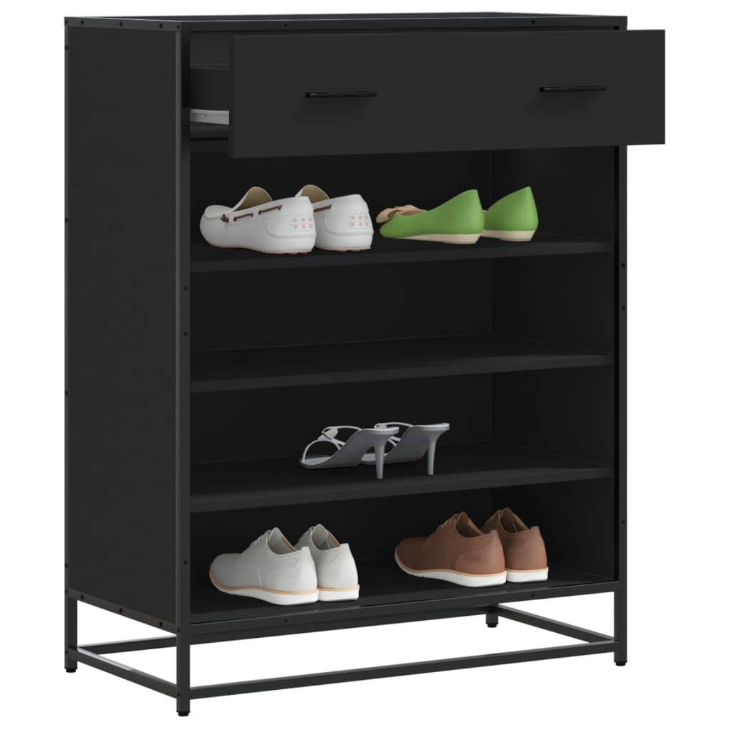 Schuhschrank Eichen-Optik 75x38x97,5 cm Holzwerkstoff Metall
