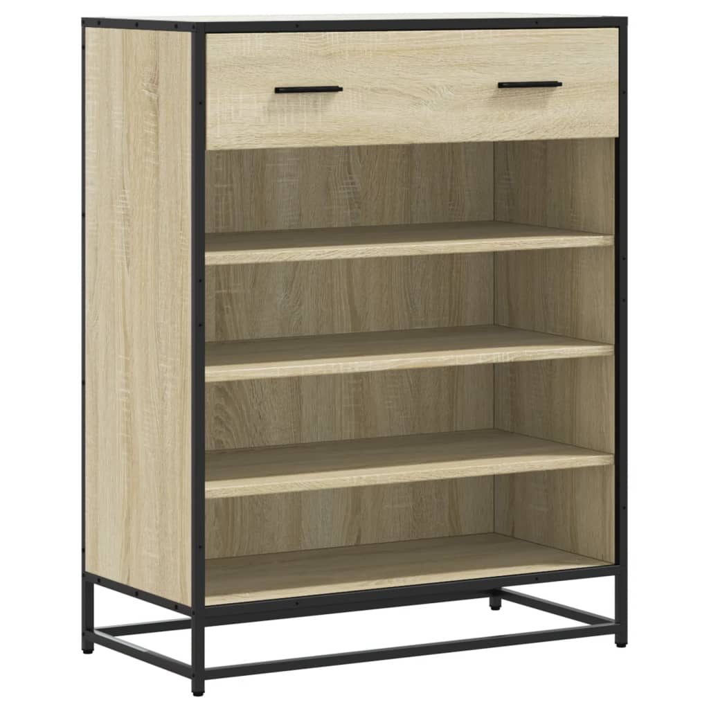 Schuhschrank Eichen-Optik 75x38x97,5 cm Holzwerkstoff Metall