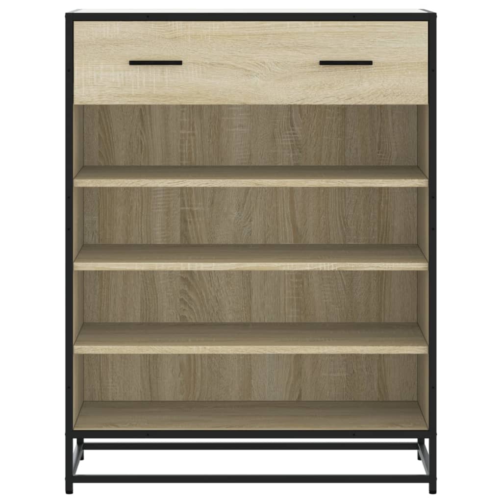 Schuhschrank Eichen-Optik 75x38x97,5 cm Holzwerkstoff Metall