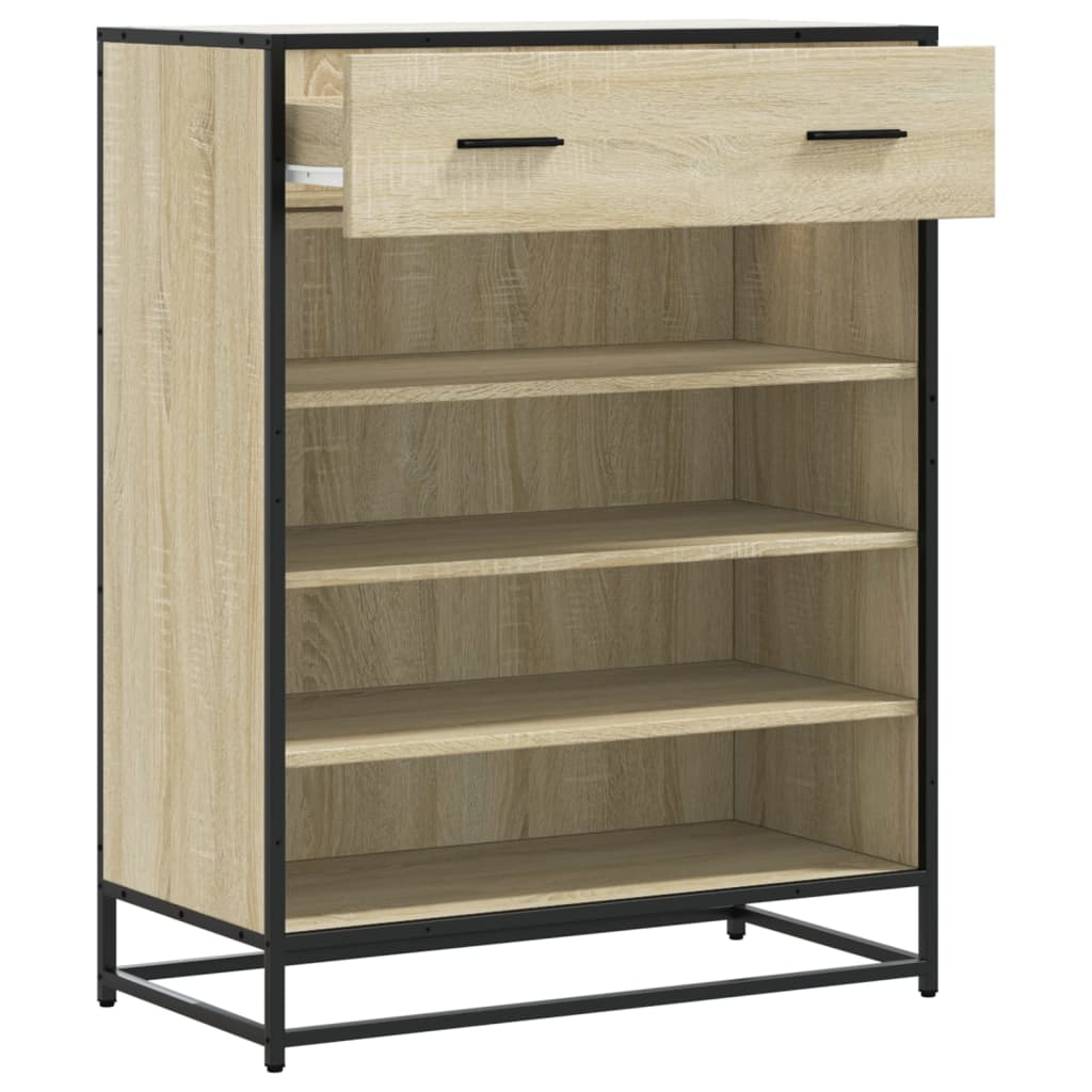 Schuhschrank Eichen-Optik 75x38x97,5 cm Holzwerkstoff Metall