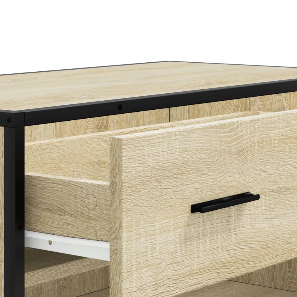 Schuhschrank Eichen-Optik 75x38x97,5 cm Holzwerkstoff Metall