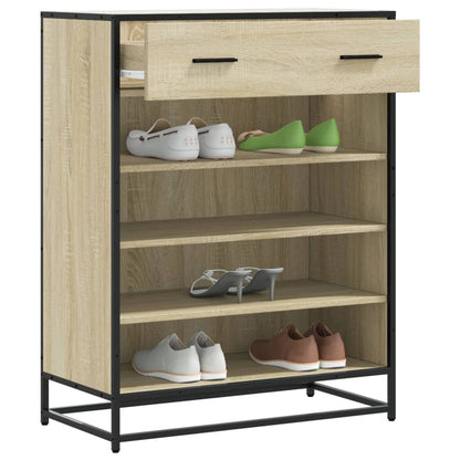 Schuhschrank Eichen-Optik 75x38x97,5 cm Holzwerkstoff Metall