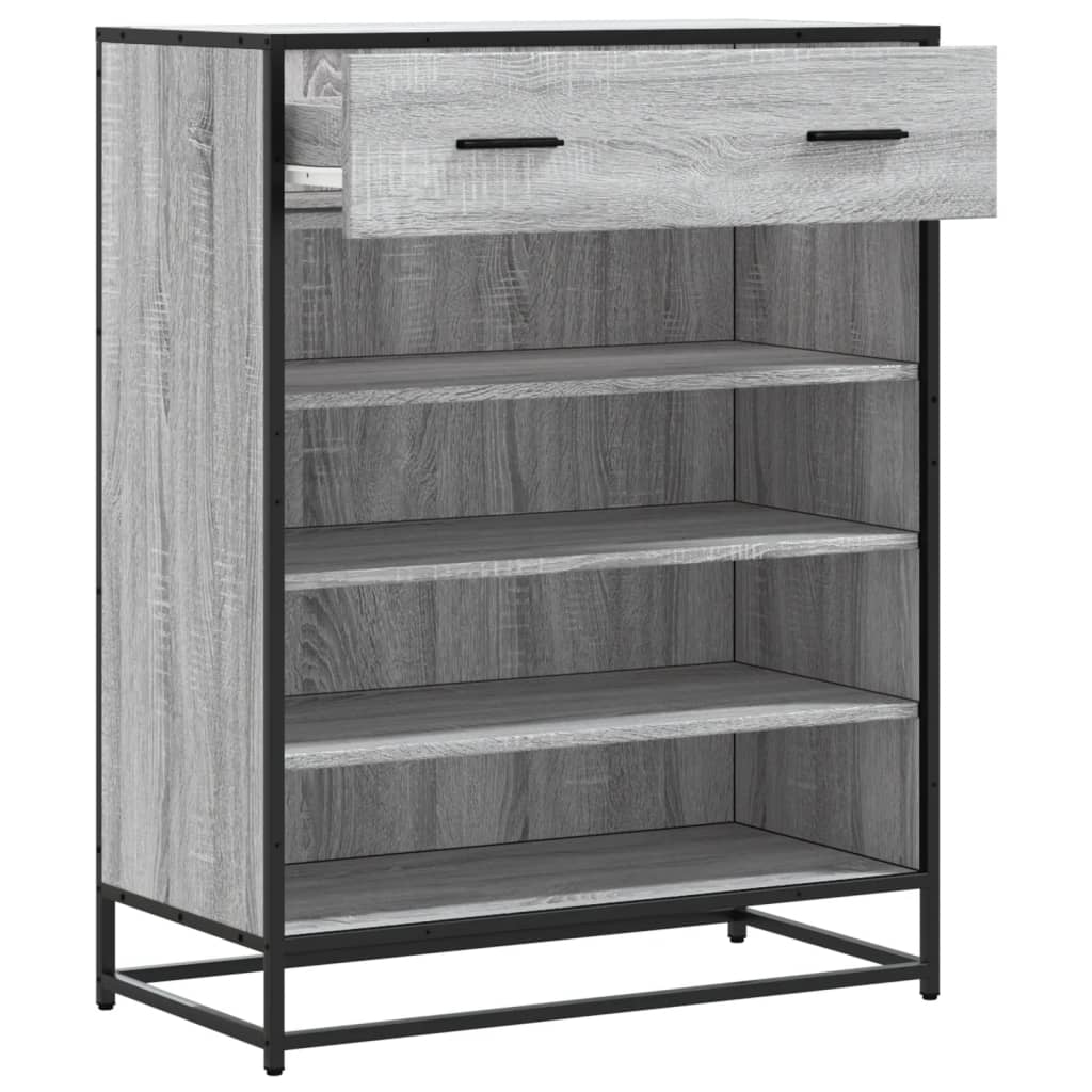 Schuhschrank Eichen-Optik 75x38x97,5 cm Holzwerkstoff Metall
