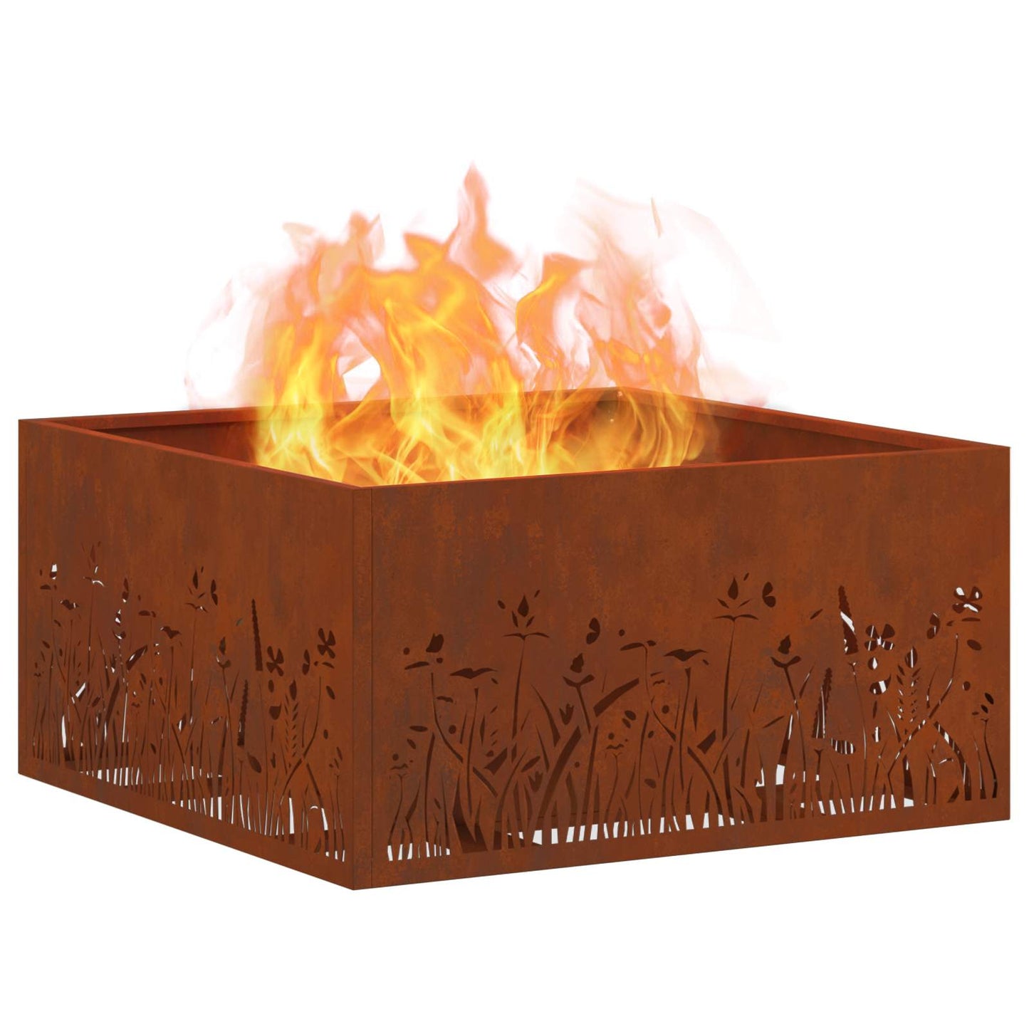 Feuerstelle Schwarz 60 x 60 x 30 cm Stahl