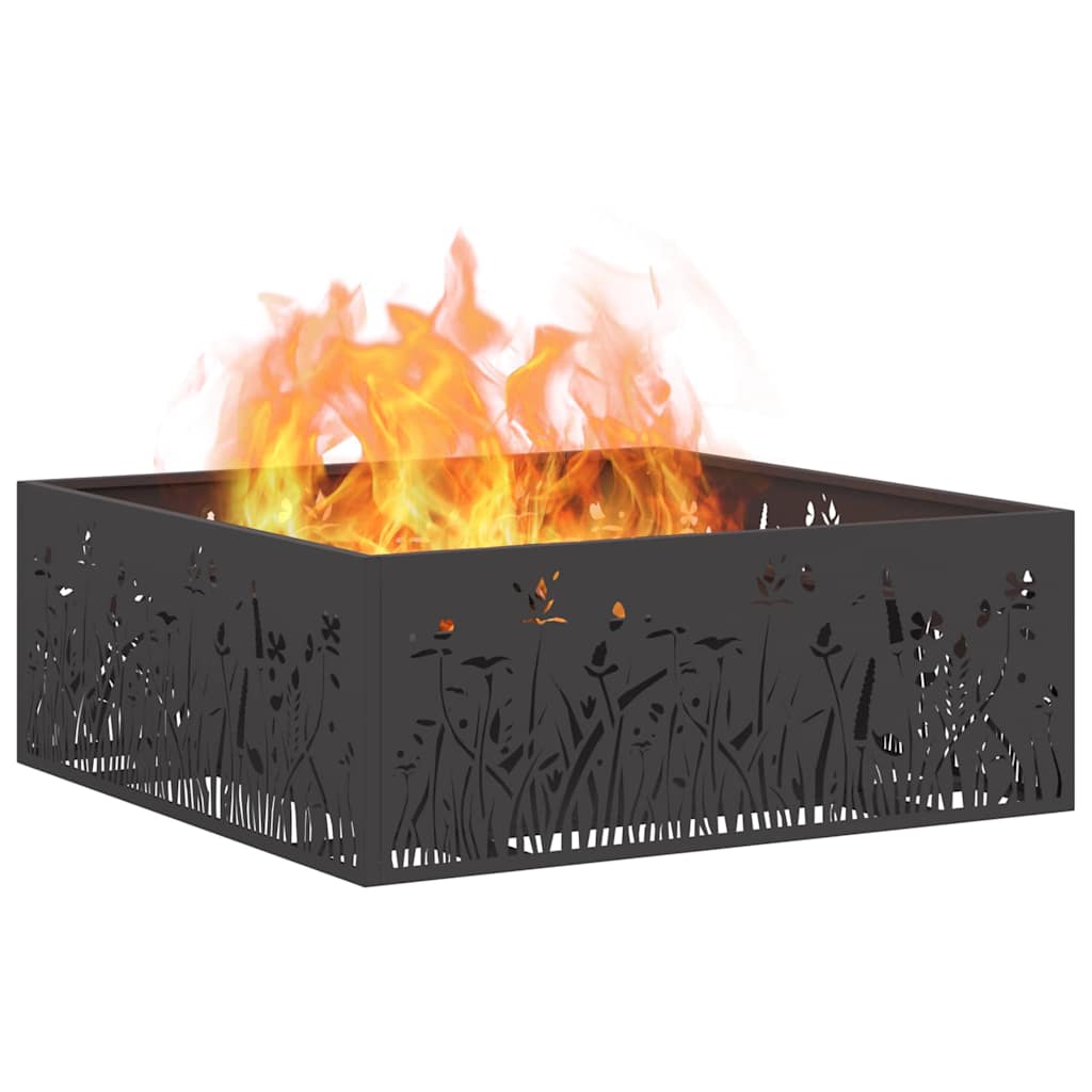 Feuerstelle Schwarz 60 x 60 x 30 cm Stahl