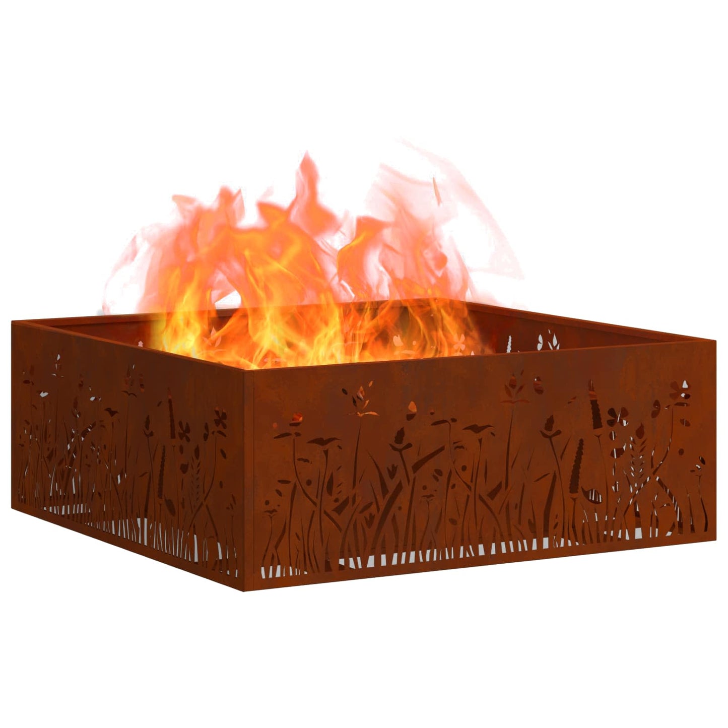 Feuerstelle Schwarz 60 x 60 x 30 cm Stahl