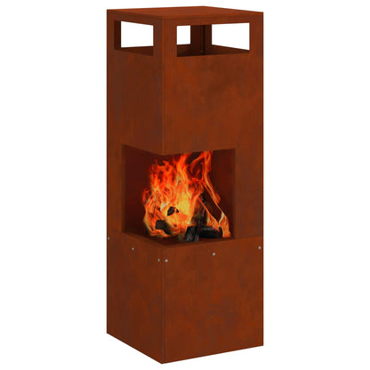 Feuerstelle Schwarz 35 x 35 x 100 cm Stahl